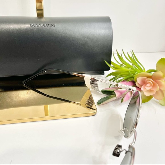 NEW Saint Laurent YSL Unisex Silver SL 533 Sunglasses in Black main image 11